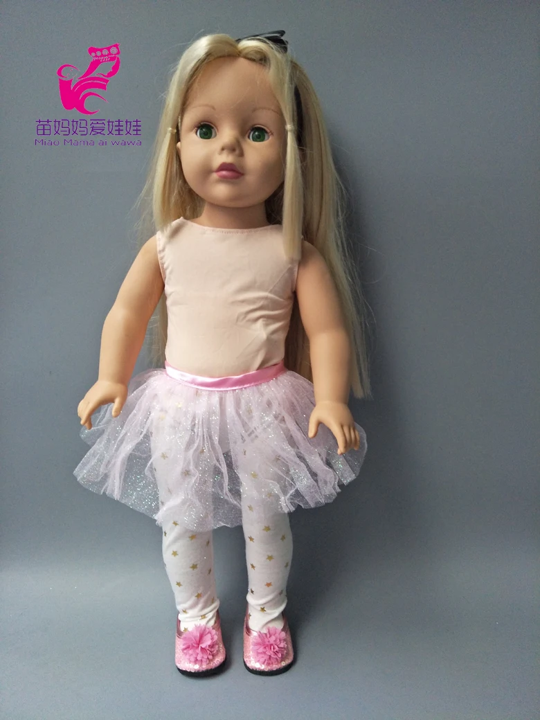 Doll dress for 18 inch girl Pink color Ballet Dress legging set for 45 cm Alexander doll