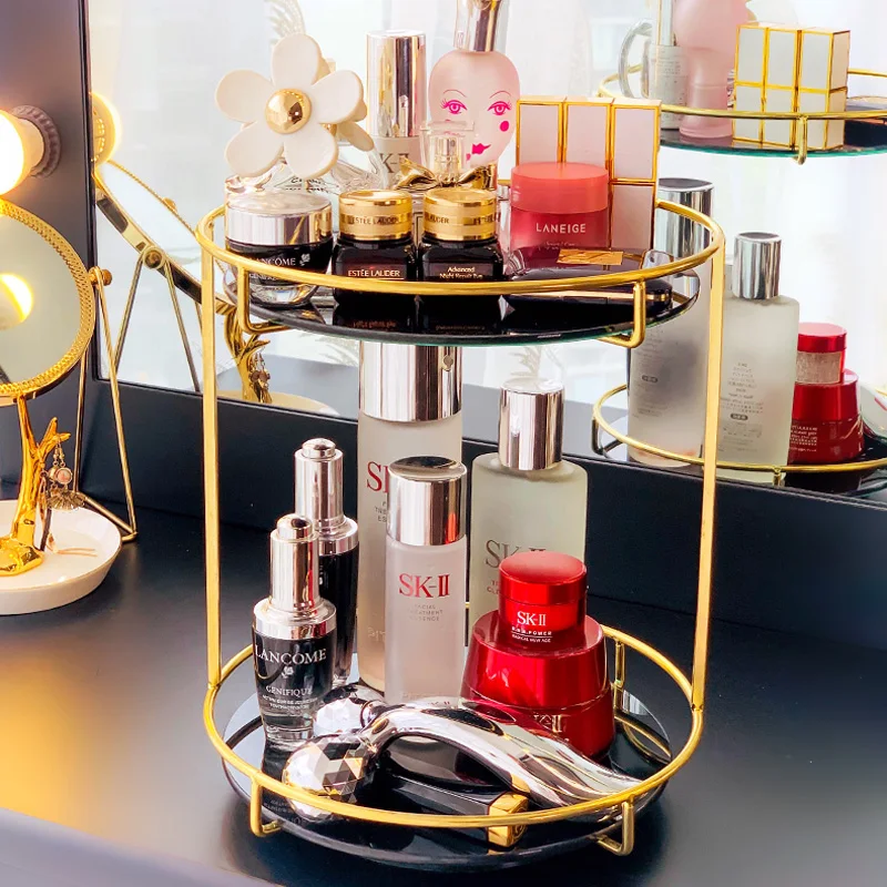 

New 360-degree Rotating Makeup Organizer Lipstick Brush Holder Jewelry Organizer Shelf Europe Makeup Cosmetic Finishing Storage