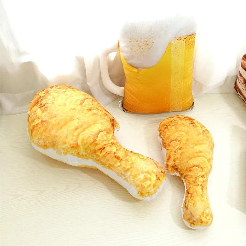 Drop Shipping Simulation Food Shape Pillow Creative Cake Coffee Beer Plush Toys Stuffed Cushion Home Decor Gifts