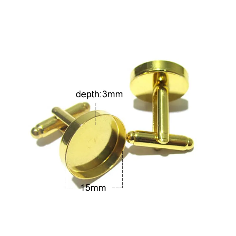 

Beadsnice 20 pieces Round DIY Blank cufflinks for fashion mens personalized with bezel setting match 15mm