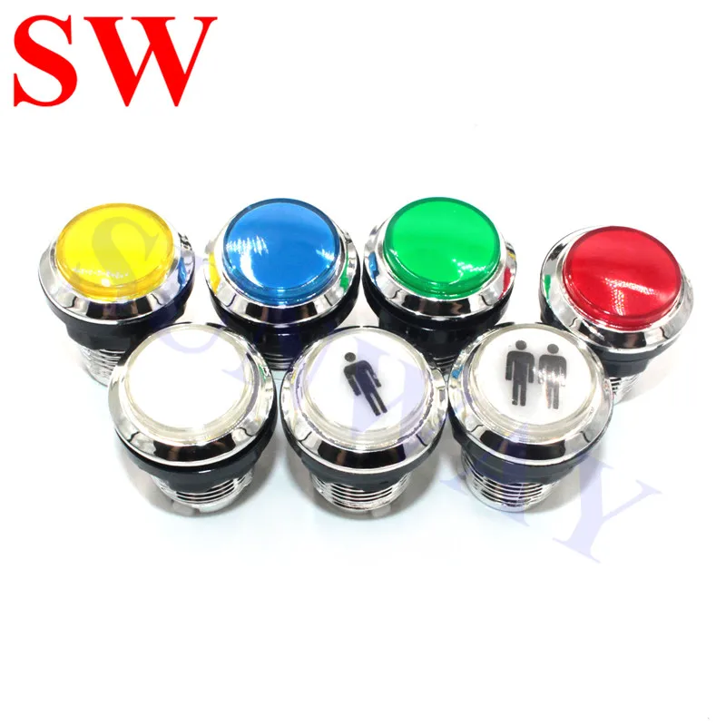 1PC 12V LED Chrome moneta przycisk posrebrzany 1 odtwarzacz 2 odtwarzacz podświetlany przycisk podświetlana dioda LED przycisk z mikroprzełącznikiem