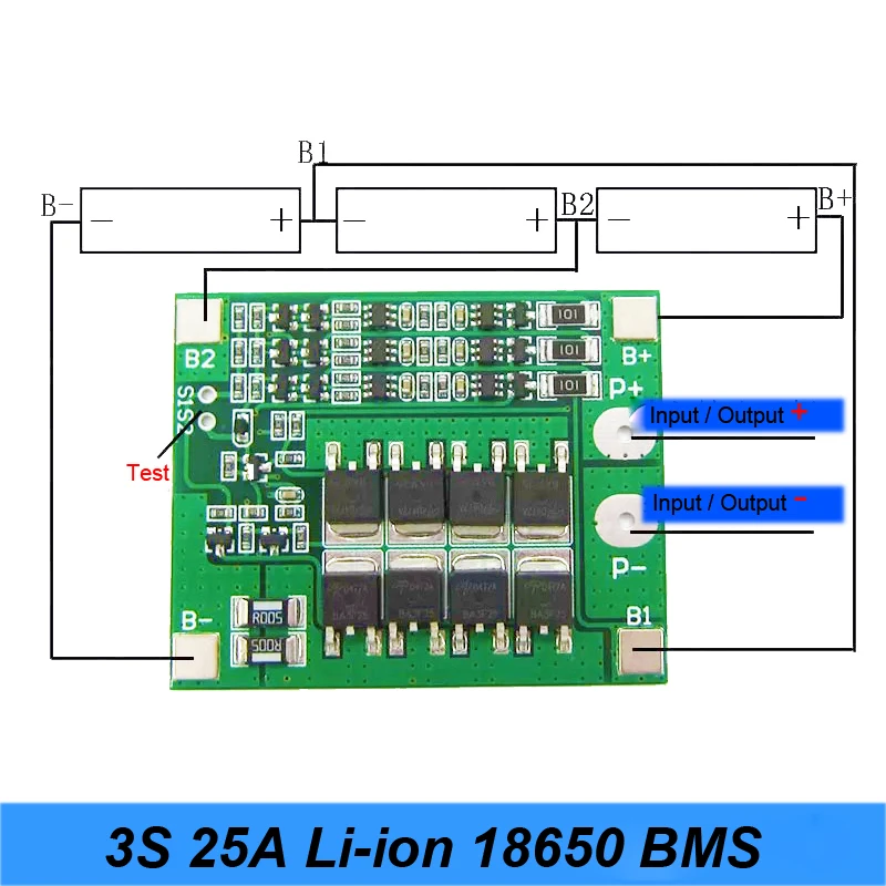 3S 25A for Screwdriver Li-ion18650 BMS PCM Battery Protection Board BMS PCM With Balance For li-ion Battery Cell NEW Pack Module