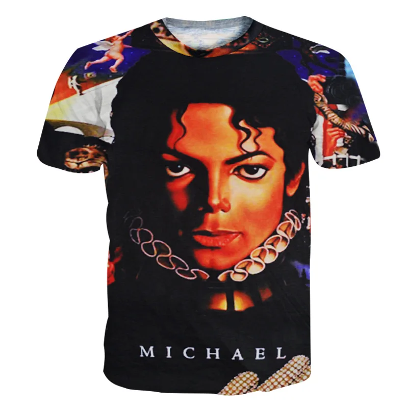 Rare MJ Michael Jackson Punk Streetwear Cotton 100% Colorful Tshirt Tees Top Royal Casual