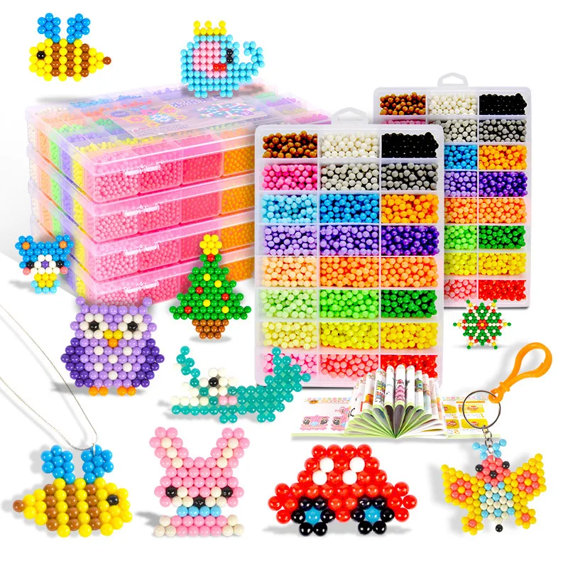 6000 pcs DIY Magic Waternevel beads Animal Molds Hand Making 3D Puzzle Kids Educational beads Toys for Children Spell Replenish