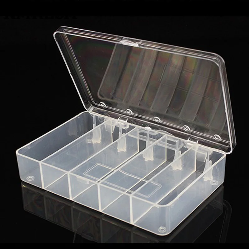 Multifunctional Organized 11.5*7*2.2cm with 5 Slots Compartments Transparent Visible Plastic Fishing Lure Box Fishing Tackle box