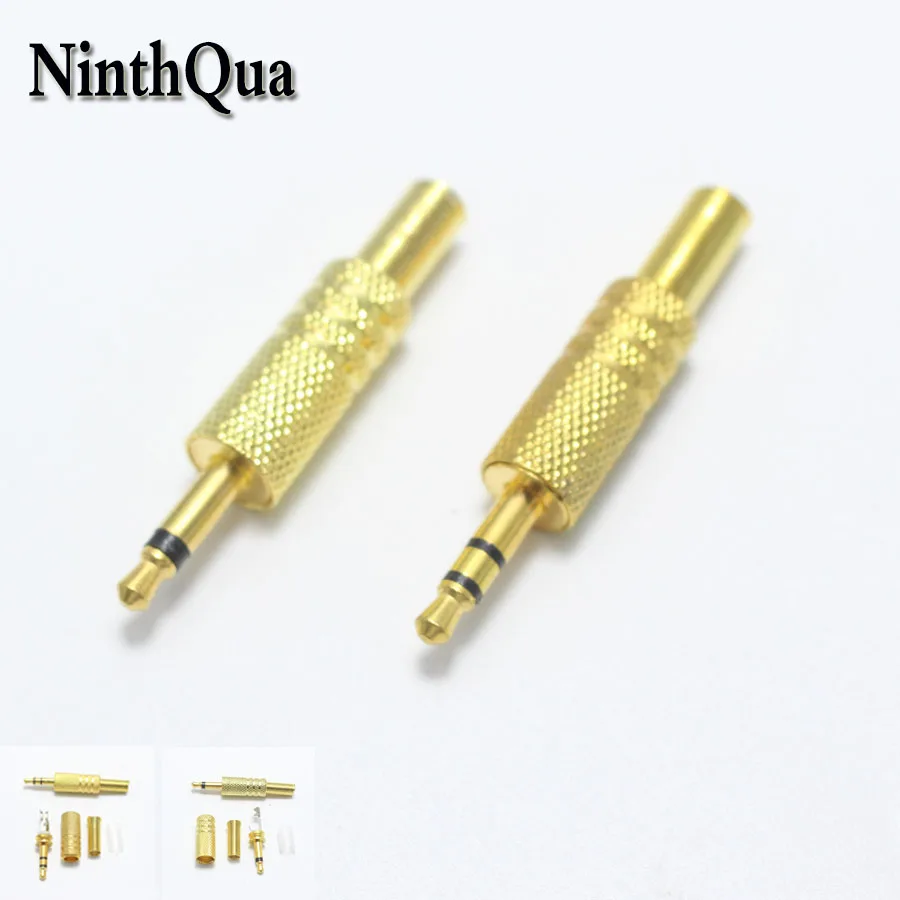 4pcs gold plated 3.5mm plug 3.5 Audio Connector 3.5 mm Mono Stereo Headset Single Dual Track Headphone