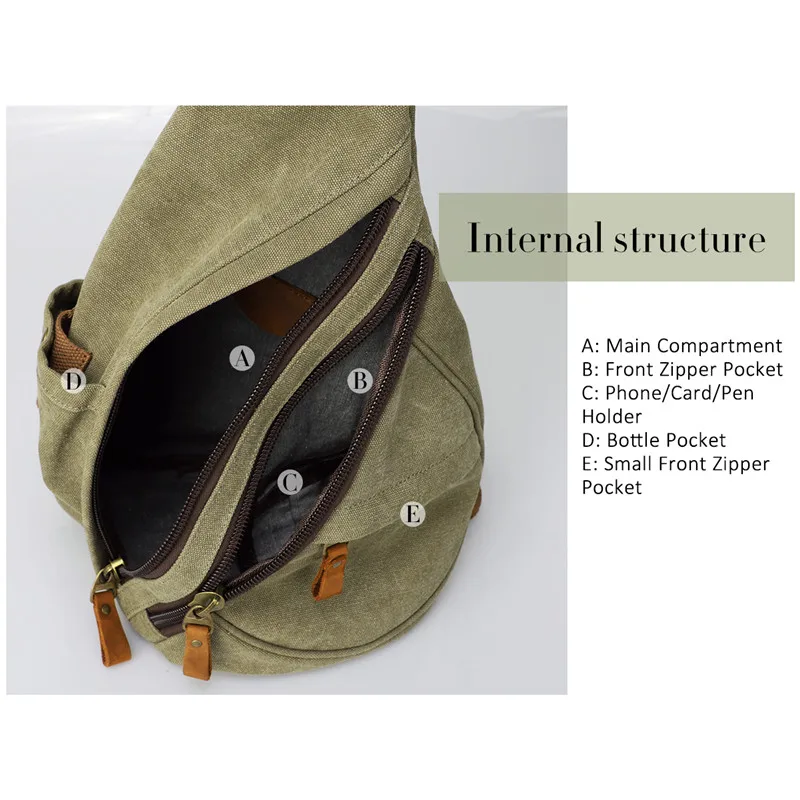 Men Women Casual Canvas Sling Bag Small Crossbody Shoulder Backpack Outdoor Cycling Hiking Travel Chest Bags