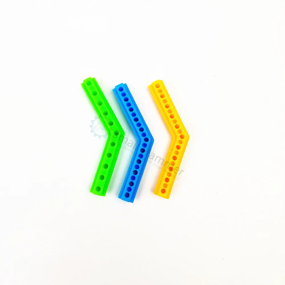 10pcs 7*7*53mm yellow/blue/green angle pole 135 degree angle pole single angle technology building blocks