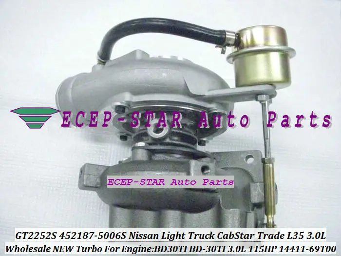 GT2252S 452187 452187-0006 452187-0003 452187-0001 452187-0005 Turbo For NISSAN CabStar Trade M100 96-07 L35 BD30TI BD-30Ti