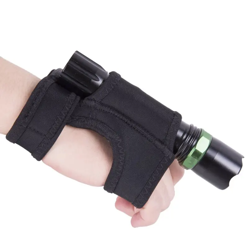 New Underwater Scuba Diving Dive LED Torch Flashlight Holder Soft Black Neoprene Hand Arm Mount Wrist Strap Glove Hand Free