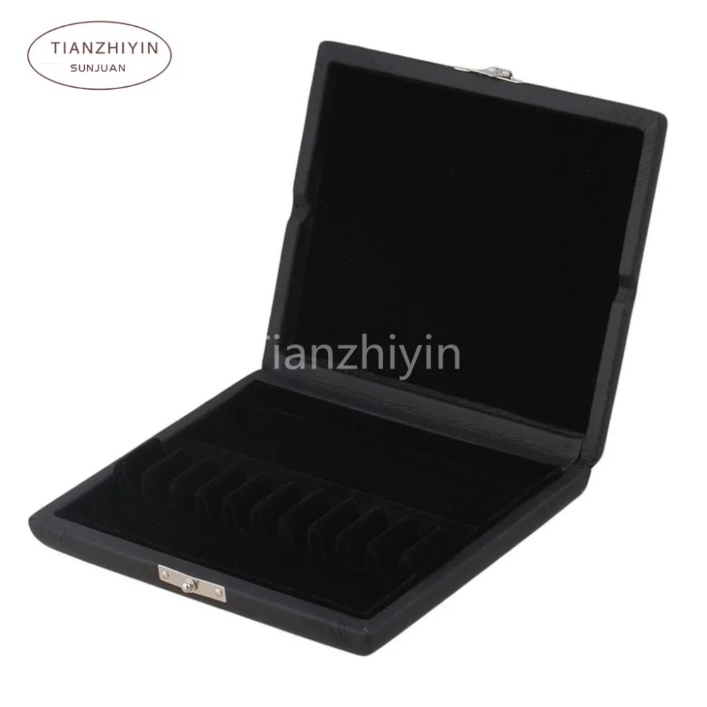 Oboe Reed Case: Holds 12 Reeds, Black Leather  Wooden oboe reed case Accommodate LxWxH: Approx. 116x97x20mm / 4.57x3.82x0.79inch