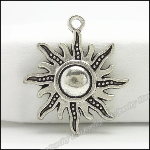 70pcs Vintage Charms Sun  Pendant Tibetan silver Zinc Alloy Fit Bracelet Necklace DIY Metal Jewelry Findings