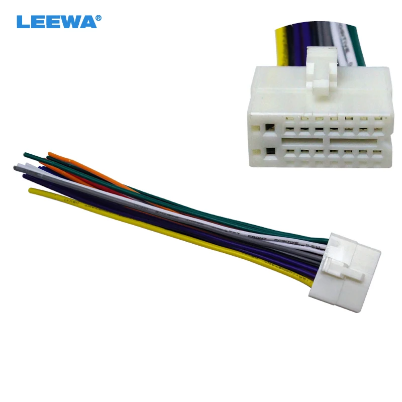 

LEEWA Car Radio Stereo 16pin Wire Harness Male Plug Cable Connector Adapter For Mitsubishi Galant Clarion #CA1512