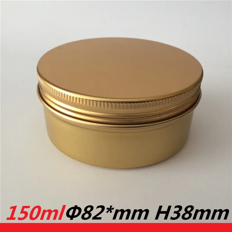 printing logo 150g Screw Cap Round Gold Aluminum Jar Cosmetic Packaging Candle Metal Box Wholesale Tin Can Container suppliers