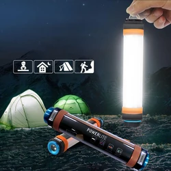 Banco de potência pode ser escurecido acampamento luz lanterna à prova dwaterproof água mosquito tocha luz lanterna com ímã sos branco quente lâmpada led