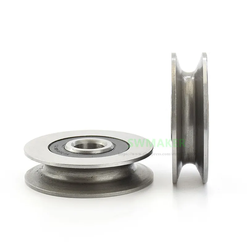 12*50*13mm 6301RS bearing steel bearings, U grooves V round bottom 5cm pulley, 6mm guide wheel, wire rope lifting wheel