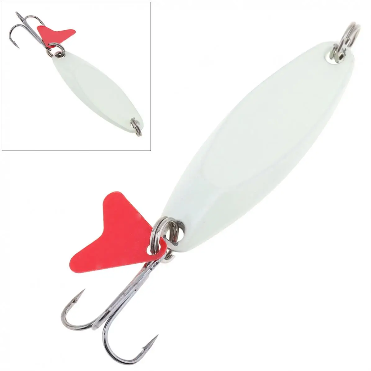 

10g Metal Sequin Spinner Luminous Fishing Lures Jig Bait with Treble Hook