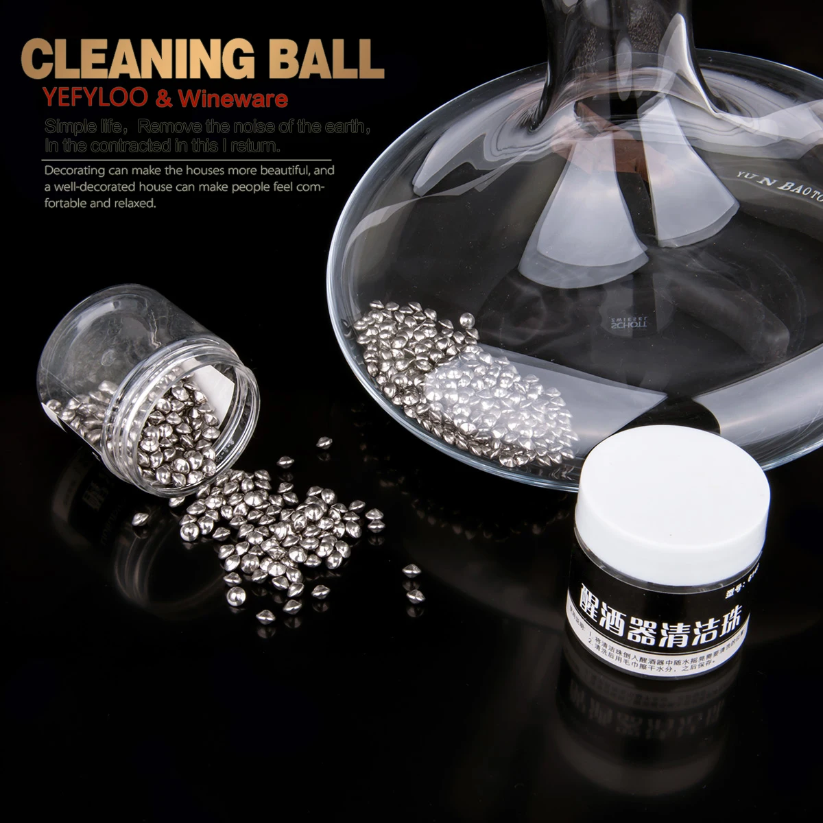 Wine Flask Vase Decanter Cleaner Cleaning Balls Professional Nickel Chromium Alloy Beads