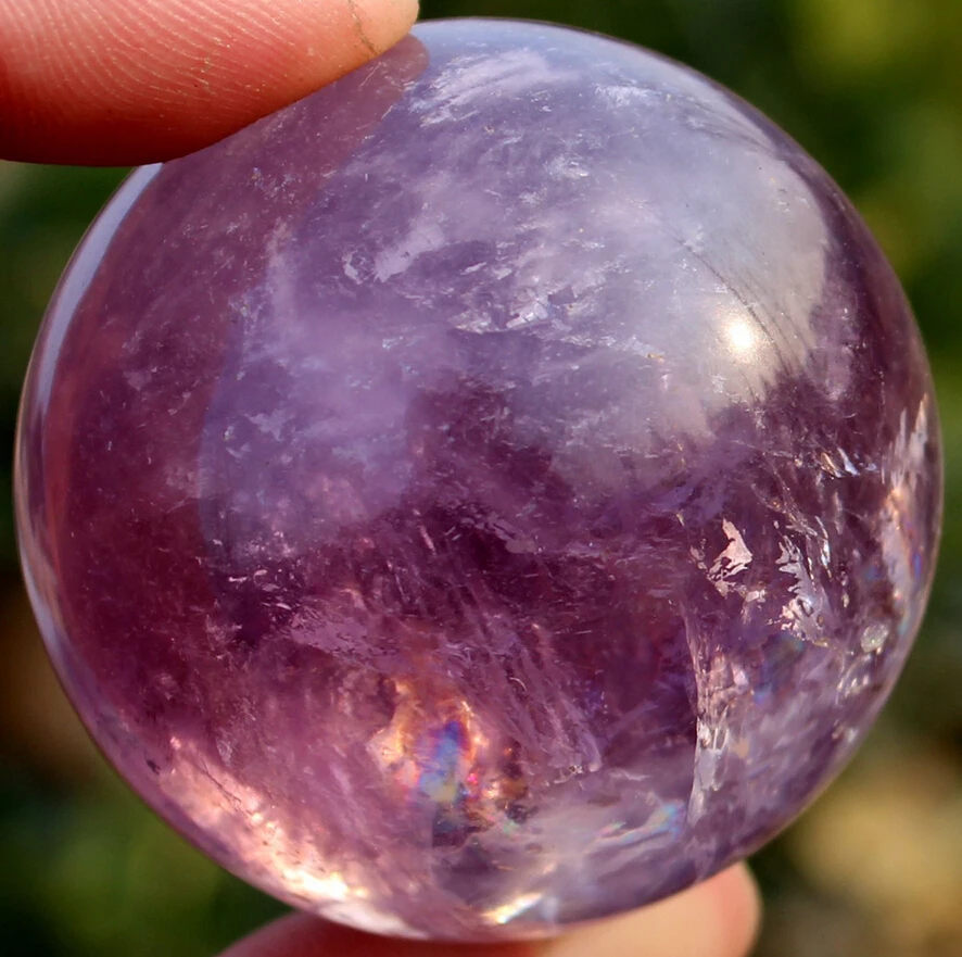 140g 46mm Natural Amethyst Quartz Crystal Sphere Ball Healing