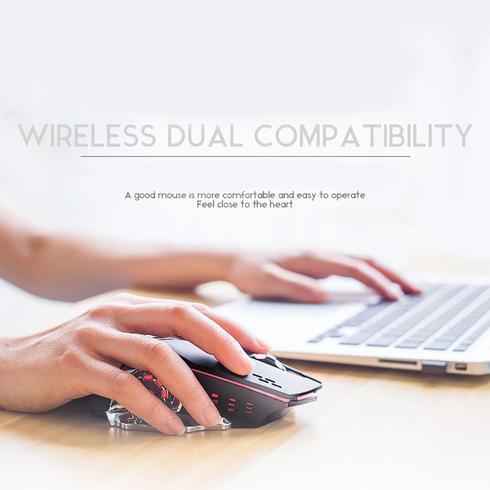 Wolf-ratón óptico inalámbrico X8, dispositivo silencioso, 2,4 GHz, 2400DPI, 6 teclas, receptor USB