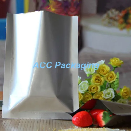 3.9''x5.9'' (10x15cm) DHL Pure Aluminum Foil Open Top Plain Pocket Storage Bag Heat Seal Plastic Mylar Coffee Nuts Vacuum Pouch