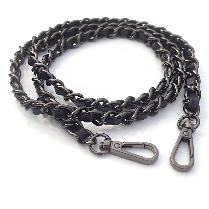 100~130cm Bags Straps Chain Purse Leather Metal Chains With Buckles Shoulder Handbag Handles Bag Parts Accessories KZ151321