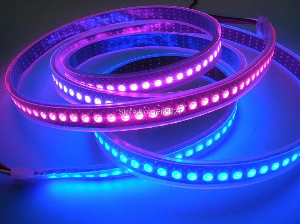 2M 96Pixels/m WS2812B Flexible LED Strip WS2812 Digital 5050 SMD RGB Tape TV WS2811 5V Lamp Black PCB Waterproof IP67