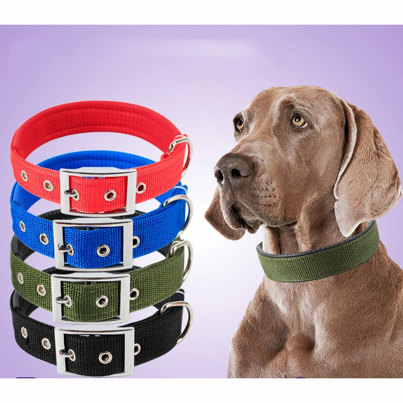 Solid Dog Collars  Nylon Dog Collar For Small Medium Large Dogs Teddy Keji Pitbull Bulldog Beagle