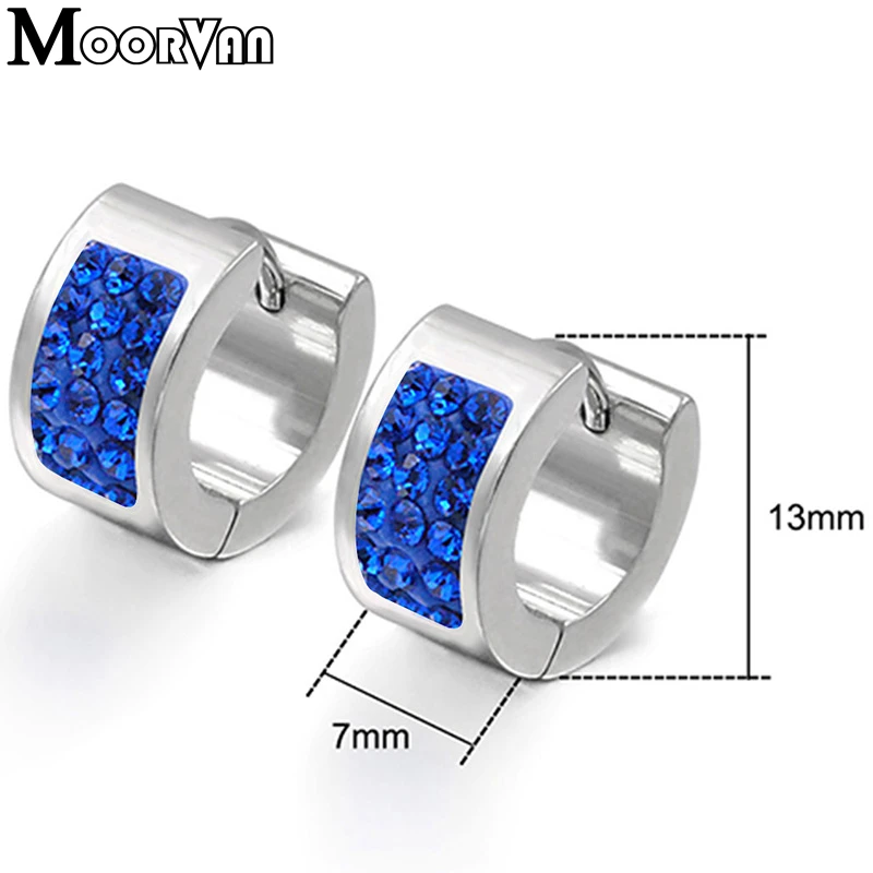 Moorvan 2025 Fashion Stainless Steel Earrings Stud, Crystal Women Earrings VE300