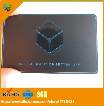 (250pcs/lot)credit name card size 0.5mm thickness matte black metal name card