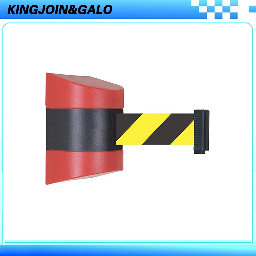 Red & Black Shell With Retractable 10M belt length Wall Mounted Caution Belt  For Separated Region