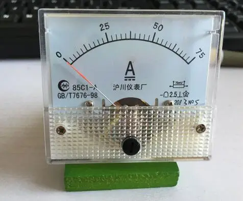 85C1 DC 0-75A Analog Amp Panel ammeter pointer type current meter panel