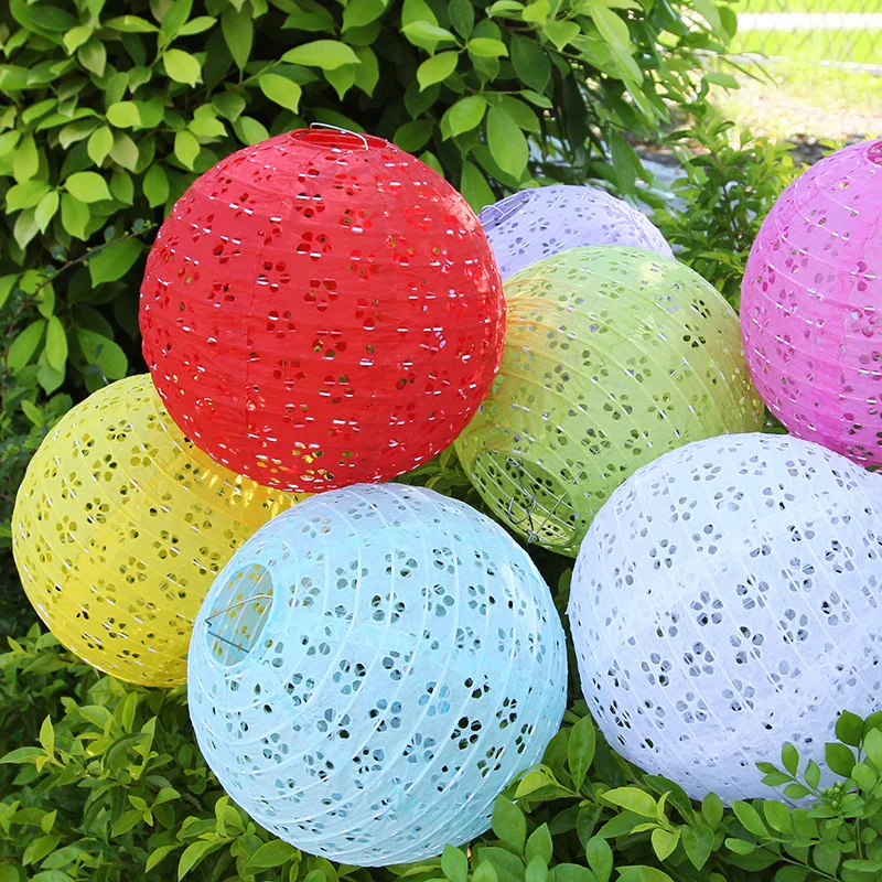 20cm 25cm 30cm 40cm Hollow Out Paper Lantern Balloon Chinese Round Paper Lantern Ball Lampion for Festival Wedding Party Decor