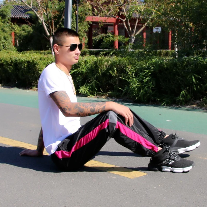 High Street Sportswear Joggers Men Pants Hip Hop Style Dance Trousers Night Club Pantalon Homme Couple Reflective SweatPants