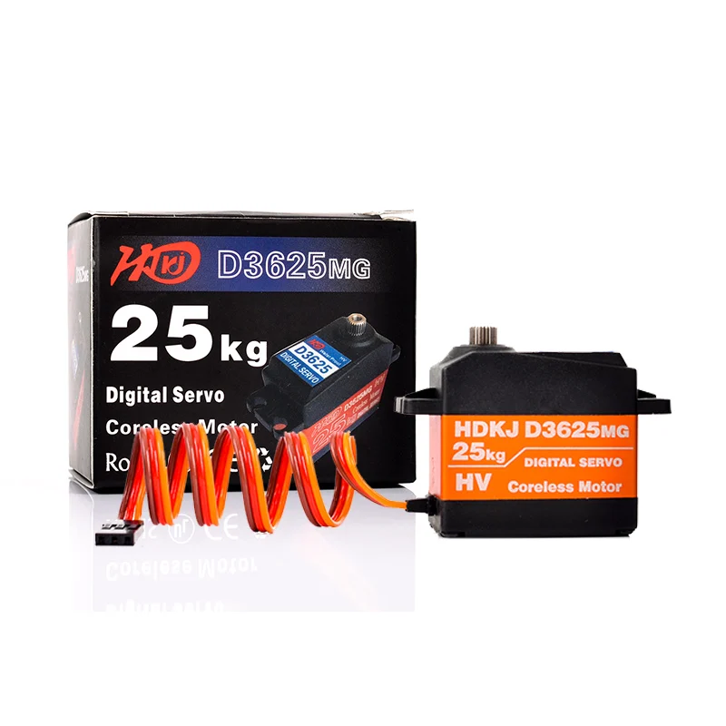 HDKJ D3625 Servo digitale impermeabile con ingranaggi in metallo Servo digitale 180 gradi 25KG servi ad alta coppia per parti di barche di velocità per modellini di automobili RC