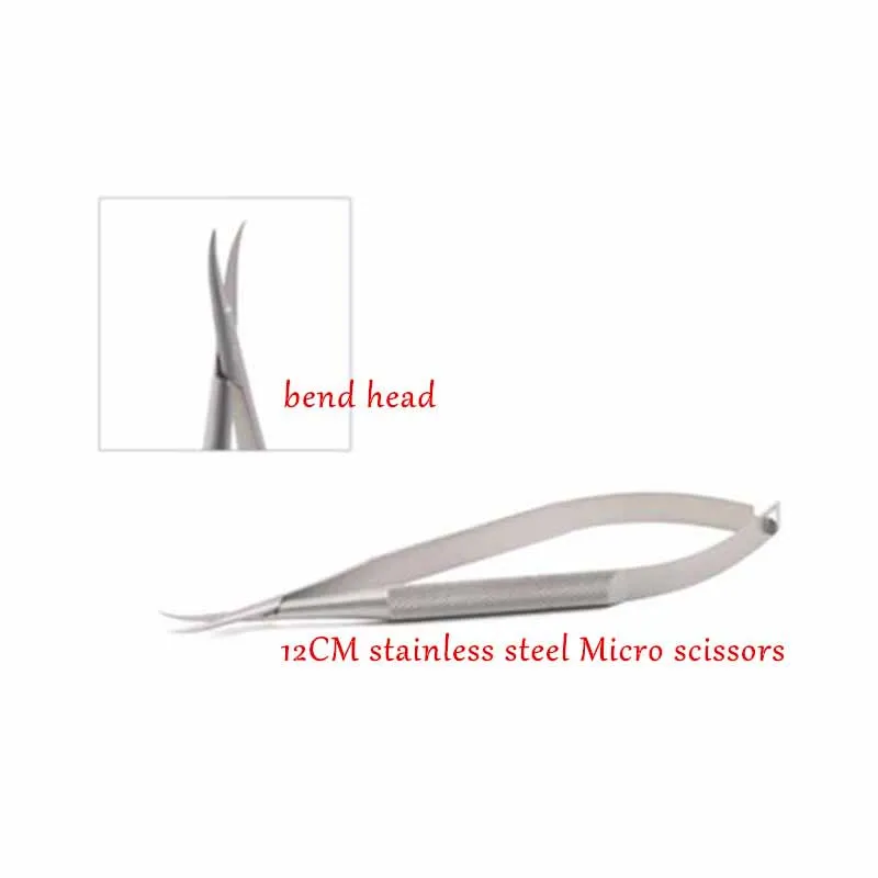 12cm Bend Head Micro Cornea Scissors Hand Tool Surgery Stainless Steel Ophthalmic Instruments High Quality