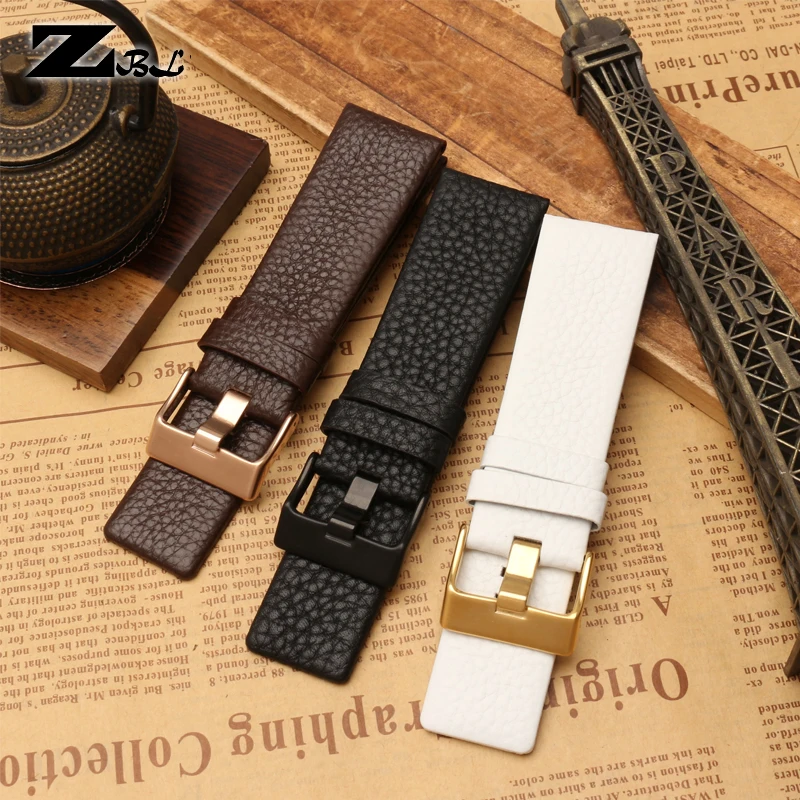 Genuine leather strap watchband 24 26 28 30mm Litchi grain Watch band Soft comfortable DZ4323 1657 4343 watch bracelet for Diese