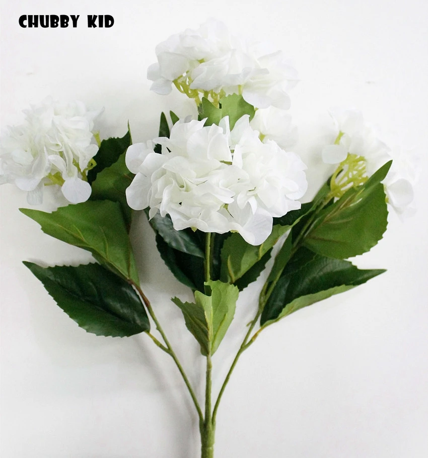 1 large bouquet ! real touch 5 heads artificial silicone Hydrangea flowers Moisturizing felt wedding flower decorative Hydrangea