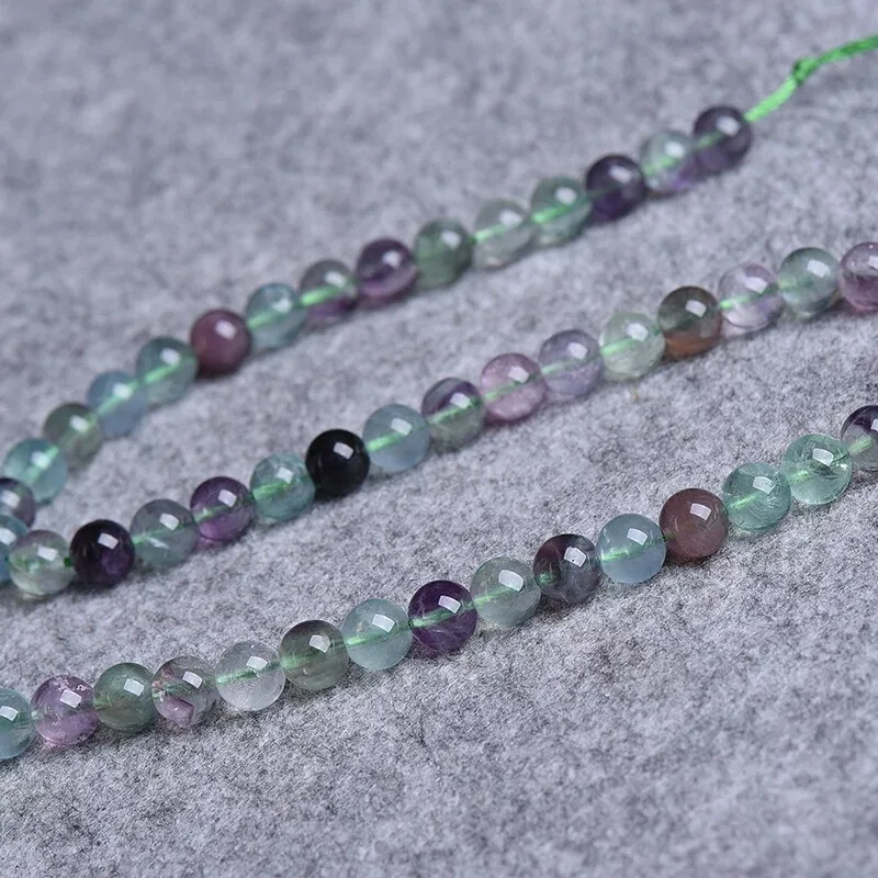 A+++ Natural Green Fluorite Crystal Round Loose Gem Beads 15\