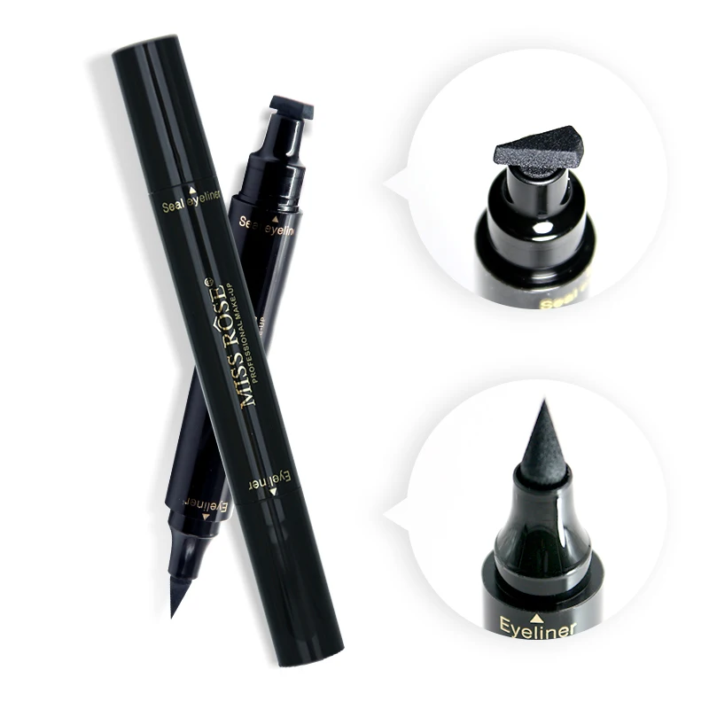 

Miss-rose New Woman Liquid EyeLiner Longlasting Make Up Pencil Waterproof Black Double-ended Makeup Stamps Eyeliner Pencil 3.5ml