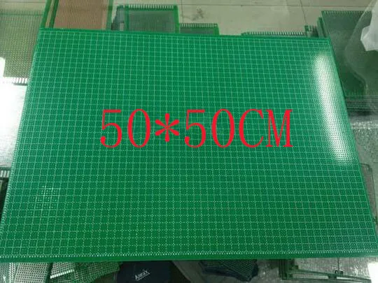 

free shipping 2pc 50*50CM single sided pcb HASL 1.6MM thick 2.54 pitch universal board pcb Fr4 from pcb manufactur