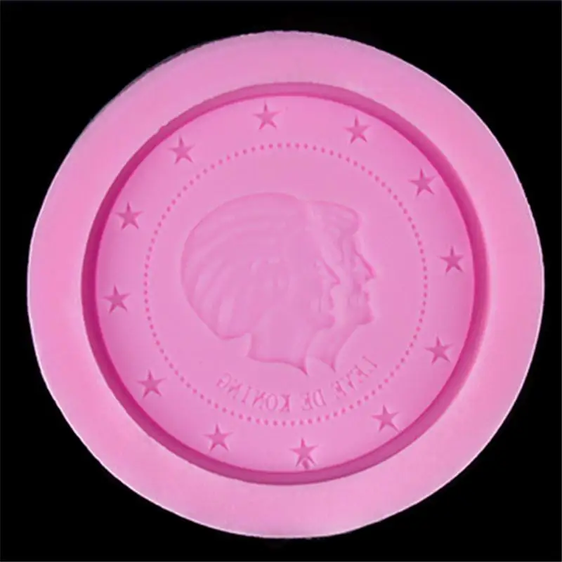 Coin Shape 3D Silicone Fondant Chocolate Mold DIY Cake Soap Baking Mould Tools For Cake Decorating D449