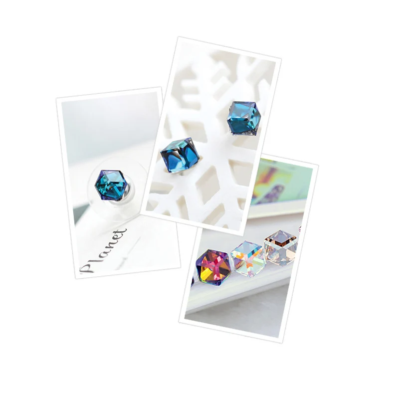 4Pairs Cute Bling Bling Cubic Crystal Stud Earring For Women Girls Rhinestone Earing With Stones Brinco Wedding Jewelry Gift