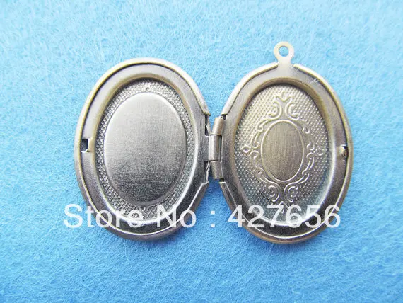 1 Sets Large good Polishing Antique bronze Oval Caved Picture Frame Case/Box & clear glass Cabochon Pendant Charm/Finding