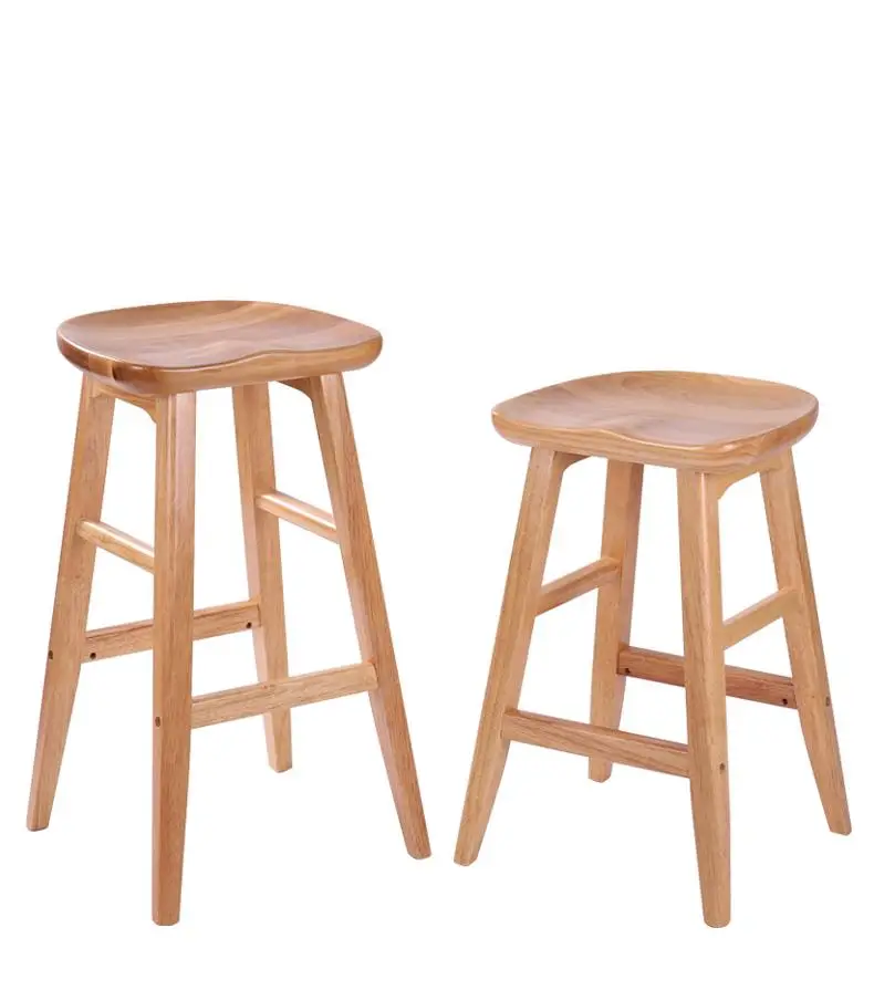 Tabouret de bar en bois massif, tabouret de réception, de style américain, moderne et minimaliste, tabouret de bar haut, créatif et européen, pour la maison