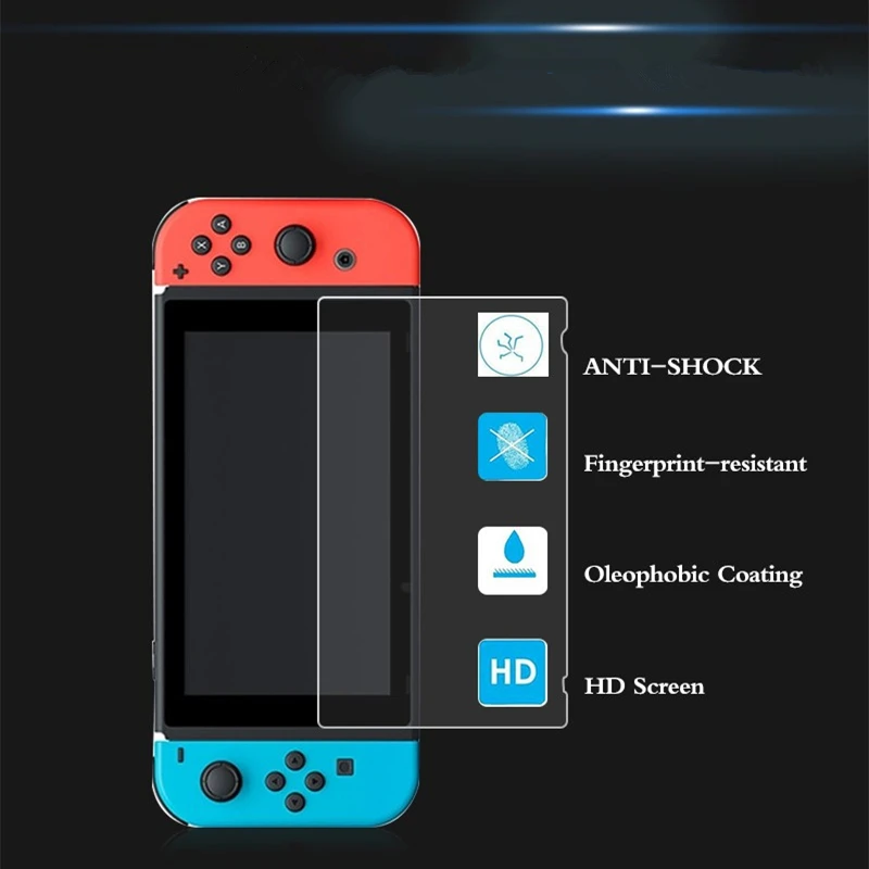 ORBMART 9H Explosion-proof HD Tempered Glass Screen Protector Full Cover Protective Films For Nintendo Switch NS