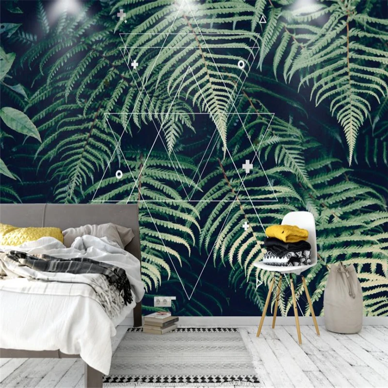 

wellyu Beautiful tropical plant background wall paper mural custom large mural environmental wallpaper papel de parede