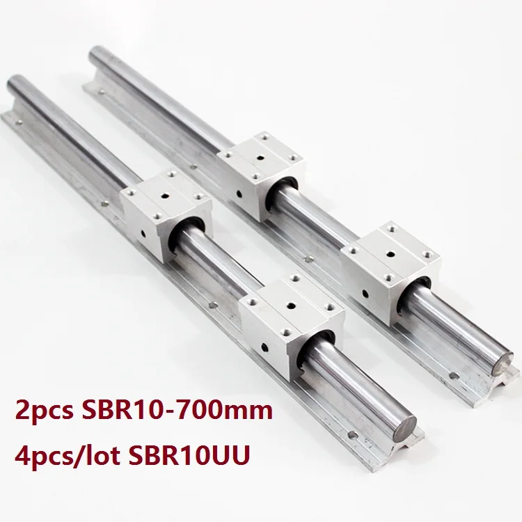 

2pcs SBR10 L-700mm support rail linear guide + 4pcs SBR10UU linear bearing blocks for CNC router parts