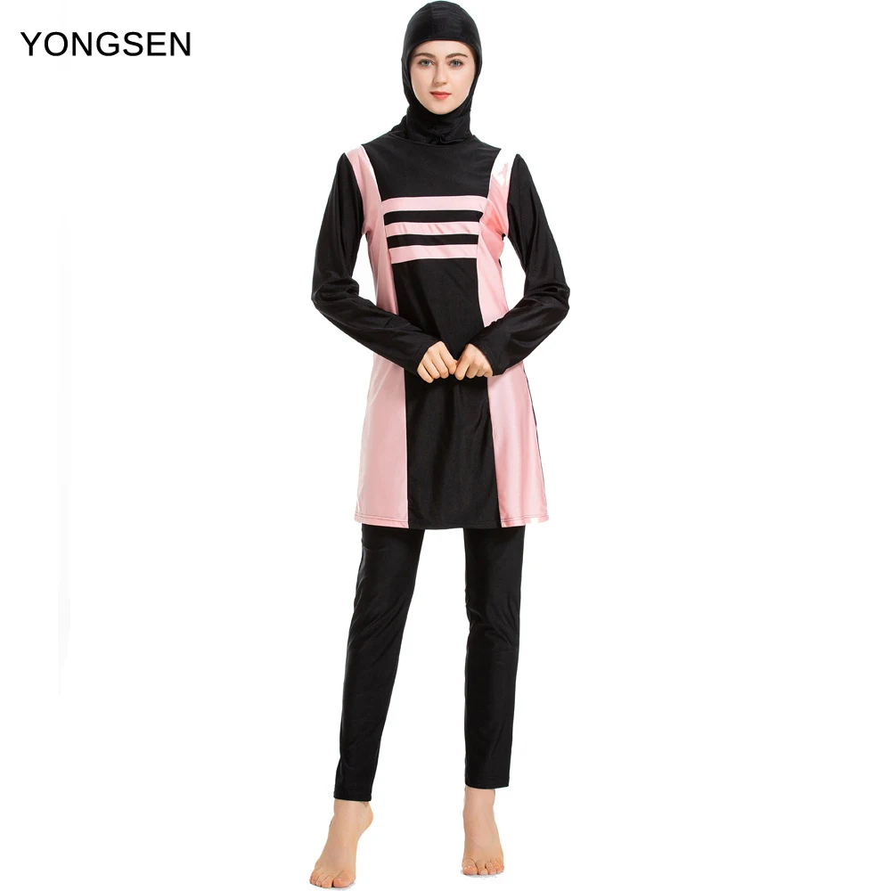 

YONGSEN 2022 Newest Women Burkinis Ladies Swimwear For Dorpshipping Long Sleeve Muslim Islamic Full Cover Costumes Modest Swimwe