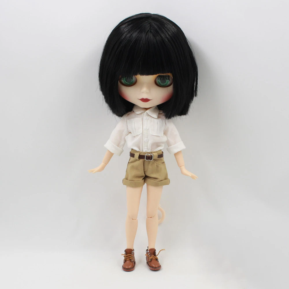 Blyth-Veste en jean ICY Licca, chemise blanche, pantalon court, accessoires de vêtements, collocation gratuite, livraison gratuite, beurre 1/6